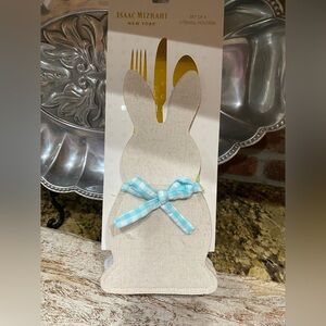 Isaac Mizrahi Bunny Rabbit shaped Utensil Holder place setting sleeves Brand New